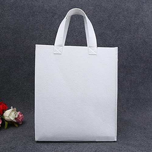 Sac en feutre de laine blanc x3 pour document et courses du quotidien