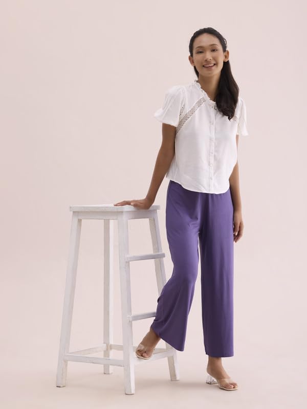 Image of GO COLORS Soft Viscose Knit Palazzo Full Length for Women| Breathable, Mid Rise