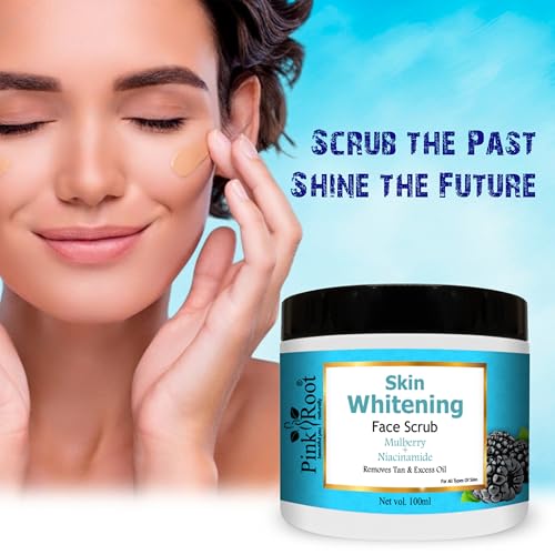 Image of Pink Root Skin Whitening Scrub 100ml, Contains Niacinamide Extract for Instant Skin Whitening, Skin Lightening, Removes Dark Spot, Reduces Pigmentation