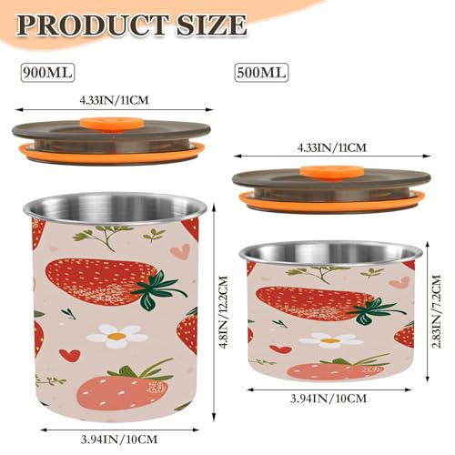 Envase para café Kigai Strawberry Flowers de acero inoxidable con tapa hermética 17 oz miniatura 2