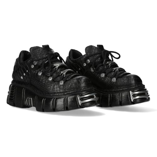 Chaussures Tower protection latérale et pointe en acier noir brillant M-120N-C74