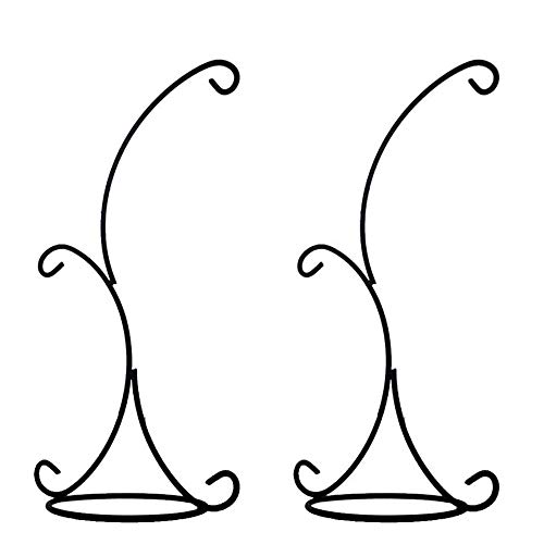 Ian Enterprises Ornament Display Stand Iron Pothook Stand For Hanging Glass Terrarium/Picture (Double-Hook, Black) #TOP16