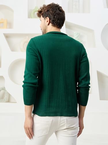 Image of Kvetoo Full Sleeve Winter Wear Woolen Collar Polo Sweater for Men