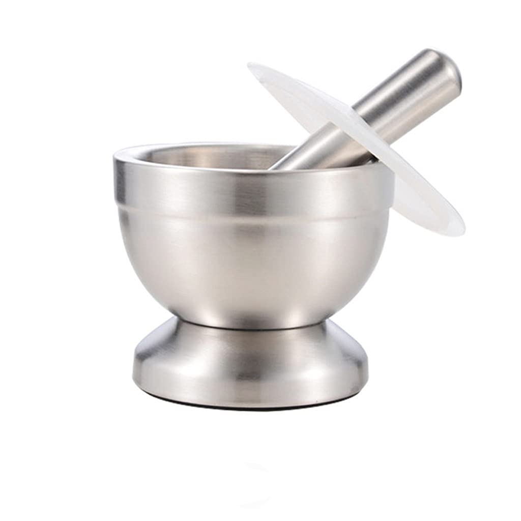 Mortar Pestle Set Stainless Steel Garlic Spice Grinder Kitchen Tool Solid Seasonings Pharmacy Herbs Bowl Mill Crusher