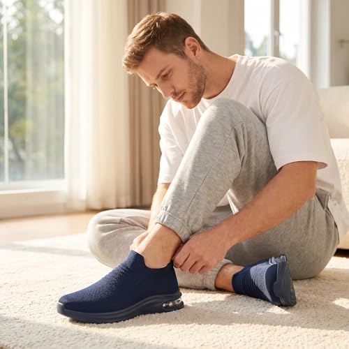 Image of vibdiv Shoes for Men Sock Sneakers Pull-on Casual Lightweight Breathable Comfortable