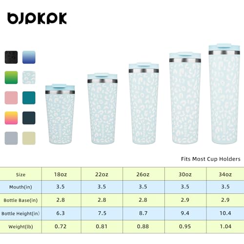 Image of BJPKPK 22 oz Coffee Tumbler with Straw, Insulated Stainless Steel Cup