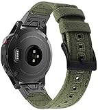 Zeit Diktator Watch Band for Garmin Fēnix 7S/6S pro/Fenix 5S/5S Plus/Fenix 6S/Instinct 2S/Descent Mk2S Quickfit 20mm Canvas Watch Strap for Men(Green Canvas,20mm)