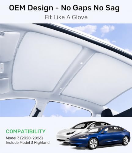 Image of Zanch Tesla Model 3 Sunshade Roof for 2020-2026, Gray