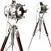Vintage Modern Collectible Chrome Searchlight Home Black Screw Tripod Nautical Spotlights (Low Floor Lamp)