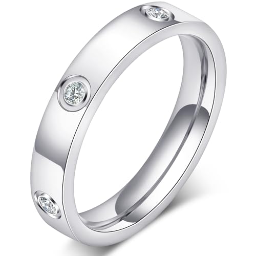 Love Friendship Cute Ring for Women: 18K Gold Plated Silver Stainless Steel Promise Ring Cubic Zirconia Wedding Engagement Band Birthday Gifts Dainty CZ Jewelry Size 5 6 7 8 9 10