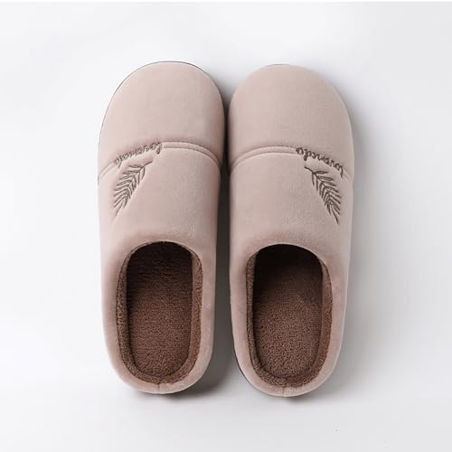 ZSpzx Women Cotton Slippers Unisex Lightweight Chic Design Soft Fur Lining Comfortable House Slides Memory Foam Cozy Slip On Clogs Winter Fall Indoor Wear Warm Shoes4