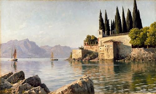 Pintura Lienzo Punto di San Vigilio Peter Monsted Mural 60x90cm