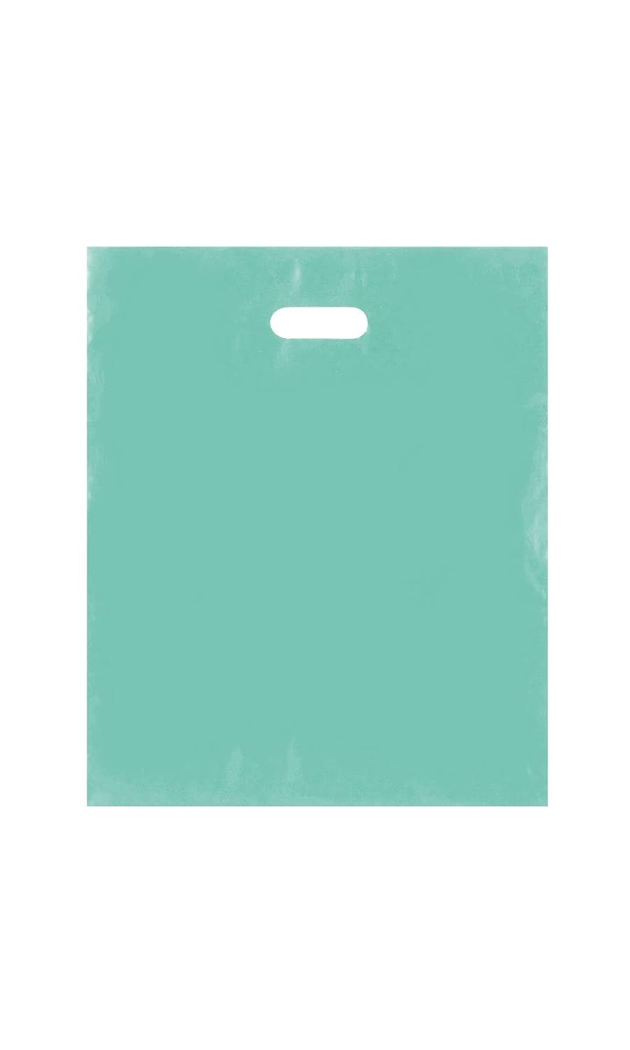 Large Aqua Blue Frosted Plastic Merchandise Bags - 15” x 18” x 4” - Case of 250