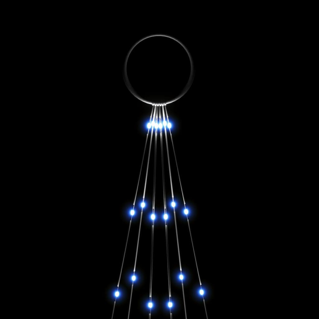 LED-Weihnachtsbaum für Fahnenmast Blau mit 108 LEDs 180 cm, energiesparende Weihnachtsbeleuchtung für Garten Balkon Terrasse, vielseitige Lichterkette mit Timer und Fernbedienung