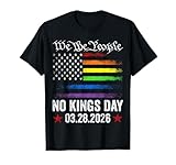 No Kings March 28 2026 No Kings Day Vintage Flag Men Women T-Shirt
