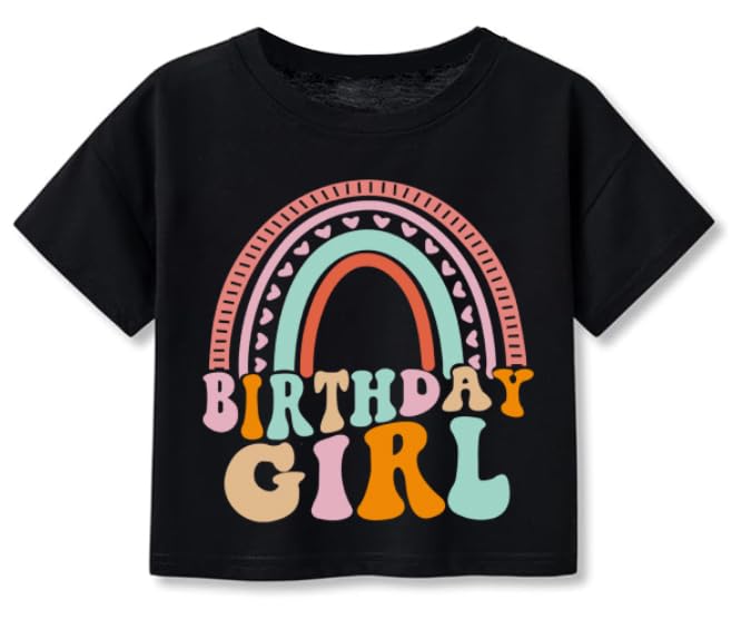 Image of Little Girls Crop Tops Cool Summer T-Shirt Crewneck Short Sleeve Fashion Tee Size 6-14