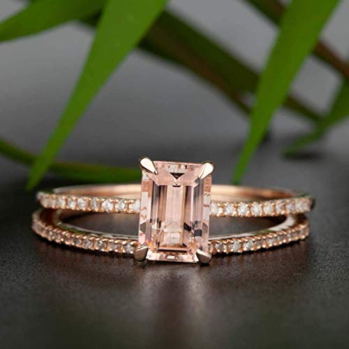 Amazon Com Emerald Engagement Ring Diamond Wedding Band Bridal Set 14kt Unique Wedding Ring Emerald Ring Diamond Ring Handmade