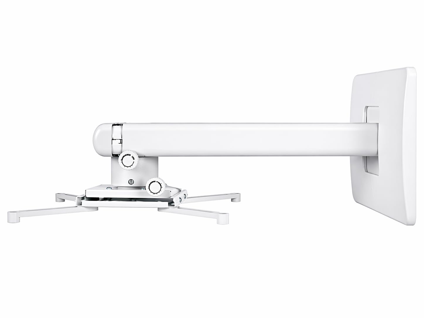 Multibrackets Supporto da Parete per Proiettore a Corta Distanza Bianco – Regolabile 31–71 cm, fino a 15 kg, Regolazione Fine 3 Assi, Gestione Cavi, Installazione Professionale