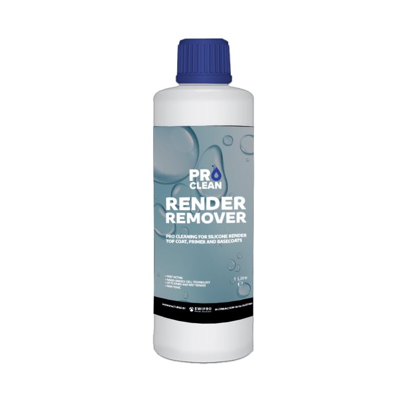 Pro Clean Render Remover 1L, EWI Pro, Multi-Purpose, for Multiple Surfaces, Removes Renders, Basecoats, Ready to Use, Fast Drying