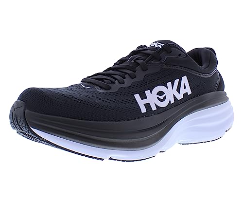 HOKA ONE ONE Bondi 8 Mens Shoes Size 9, Color: Black/White
