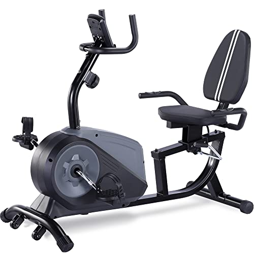 ECHANFIT Recumbent Exercise Bike with Optional Bluetooth Connectivity and Free Fitness App, 16 Levels Magnetic Resistance, Stationary Bike for Home Seniors with Pulse Sensor 350 LB Weight Capacity