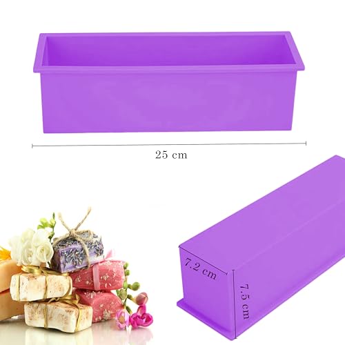 Image of MoldBerry Silicone Loaf Soap Mould - 3 Pack Rectangle Soap Making Mold for Homemade Soap Bars - Flexible & Reusable Silicone Soap Moulds for DIY Soap Making Multicolour