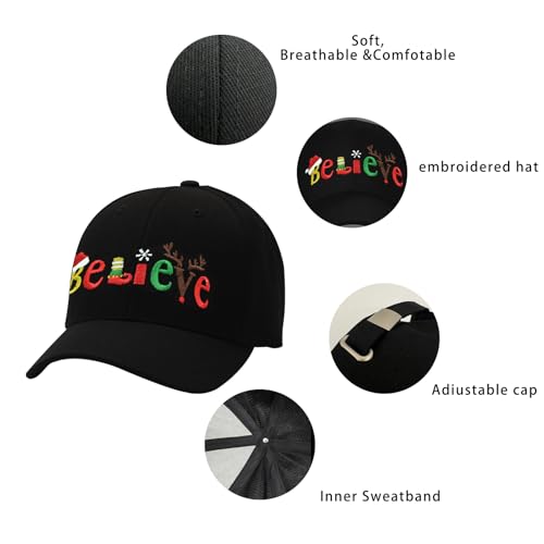 Image of Embroidered Baseball Cap for Women Men Adjustable Baseball Hat Black Baseball Cap Trucker Hat