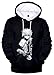 HAOSHENG Anime 3D Hoodie Animé Streetwear Manga Japonais Stripe Sweat à Capuche Manches Longues pour Garçon Homme(M)