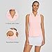 baleaf Womens Golf Shirt Sleeveless Tennis Tank Tops V-Neck Racerback Polo Collar UPF Pink S