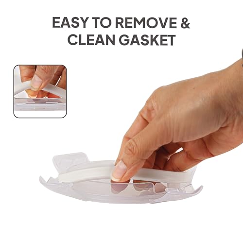 Image of CELLO Royale Glass Lunch Box Set of 2 Pcs with Vertical Jacket, Clear | Microwave Safe 2 x 400 ml Round Glass Containers | Leadfree, Leakproof, Airtight Clip Lock Lid Tiffin Box for Office & Travel