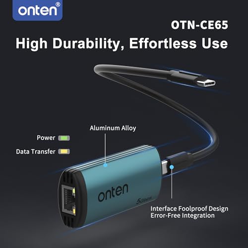 Image of USB-C to Ethernet Adapter - 5Gbps High-Speed,USB-C to RJ45 5000Mbps Ethernet LAN Network Adapter Thunderbolt 4 /3 Compatible, for iPhone 15 Pro /Max, MacBook Pro /Air 2023, iPad Pro,iMac and More（5G