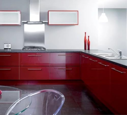 Image of ONETON Glossy Maroon Contact Paper Decorative Self Adhesive Counter Top Peel and Stick Wallpaper for Kitchen Cabinets Shelf Drawer Liner Desk Dresser (Maroon Glossy WP, 12x120 inch)