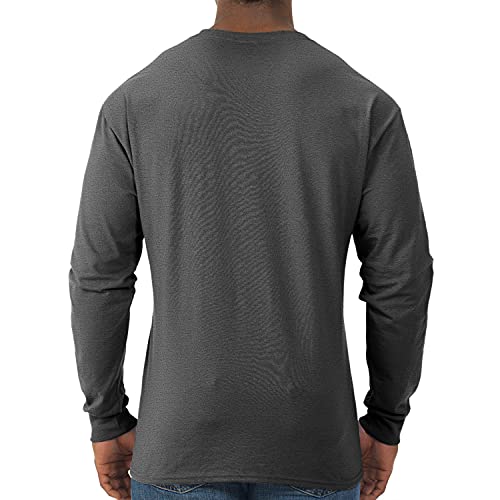 Image of Jerzees Mens Dri-Power Cotton Blend Long Sleeve Tees, Moisture Wicking, Odor Protection, UPF 30+, Sizes S-3x