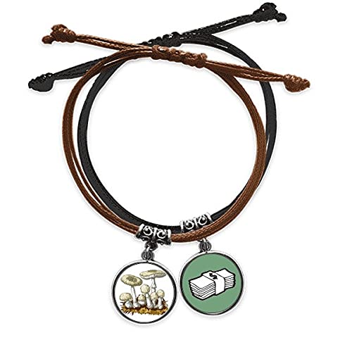 Pulsera hongo blanco de cuero para un look casual de diario