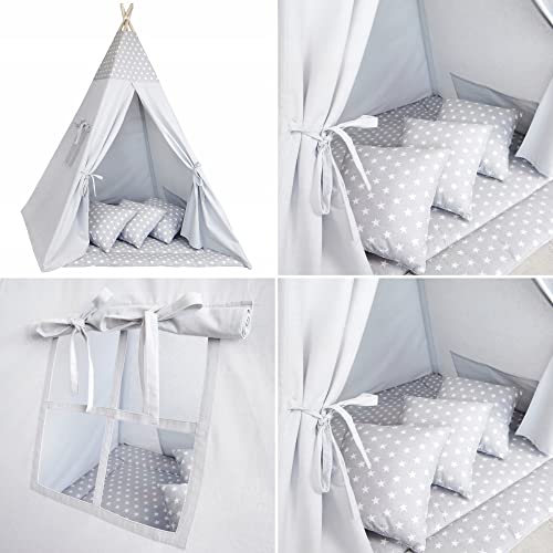 Tipi tent voor kinderen Speeltent Tippi kindertent Kinderkamer Tipi indianentent Outdoor Indoor Model 1 met speelkleed en 3 kussens - Afbeelding 6