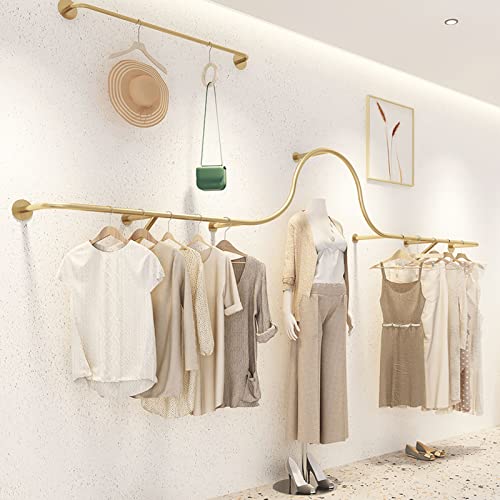 Perchero de pared dorado de 300 cm con gran soporte de carga 6