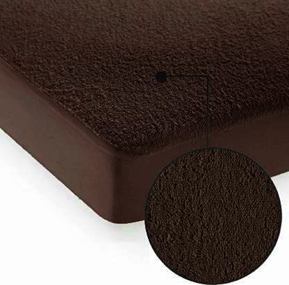 Image of Waterproof Mattress Protector King Size 75x70 - Waterproof Terry Cotton Mattress Protector /Breathable Elastic Fitted Style Bed Cover King Size Bed - Brown Color - Kids Urine Protection