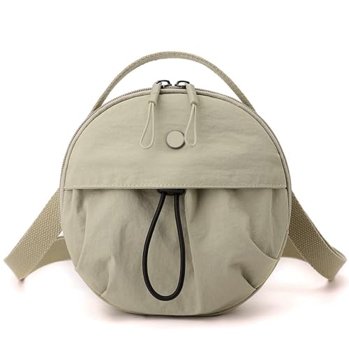 Crossbody Bags Women Nylon Casual Shoulder Bags Canvas Handbags Round Wallets Adjustable Strap Travel Backpacks Drawstring