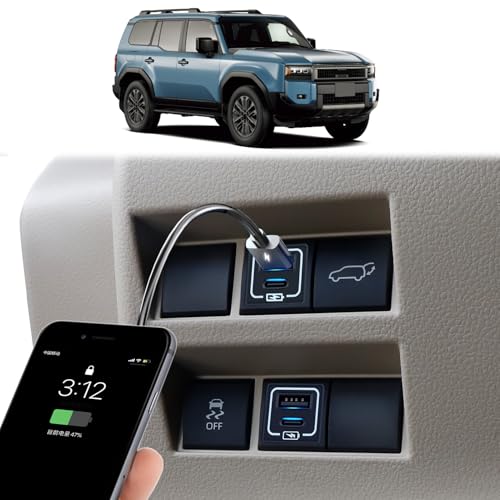 Cargadores de automóvil USB modificación interior para Toyota Prado 2024 2026