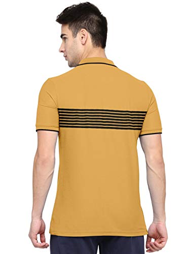 BULLMER Mens Regular Fit Printed Cotton Collared Tshirt/Polo Tshirt