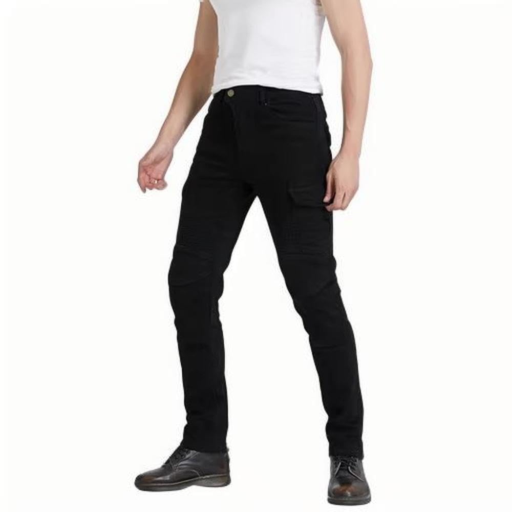 Jeans de Moto pour Hommes, Pantalons de Motard avec Protection blindée, Pantalons en Denim Moto avec genouillères renforcées