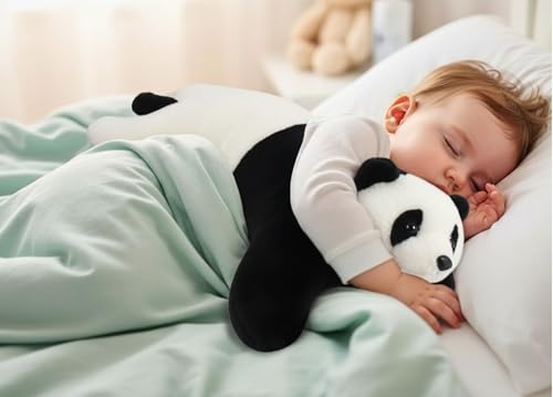 Image of Tickles Black & White Stuffed Soft Fluffy Plush Panda Bolster Pillow Cushion 48 cm