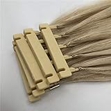 FUIBEJAE 6D Echthaar-Extensions, 20 Minuten schnelle, spurlos federleichte Verbindung Echthaar Jungfräuliches Haar 6D 2. Generation Haarverlängerungen für Frauen, 20 Reihen,Gold,16inch (40cm) 30g
