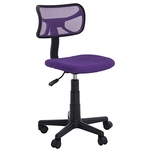 IDIMEX Chaise de Bureau pour Enfant Milan Fauteuil pivotant et Ergonomique sans accoudoirs, siège à roulettes avec Hauteur réglable, revêtement Mesh Violet