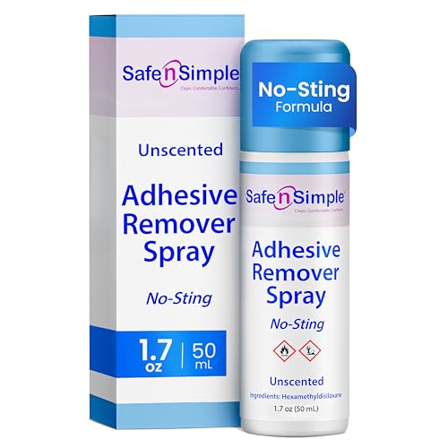 Safe n’ Simple Medical Adhesive Remover Spray for Skin - 1.7 Fl Oz No Sting Alcohol Free Ostomy Adhesive Remover - Gentle Medical Adhesive Removal Spray for Stoma, Urostomy, Ileostomy & Colostomy Care