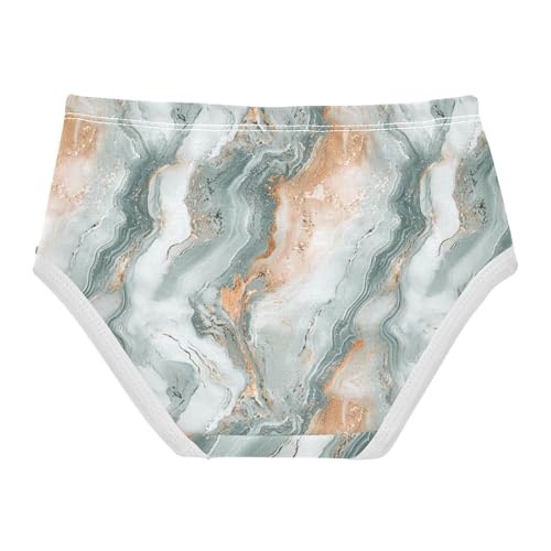 ZZKKO Marble Texture Green Gold Girls Underwear Toddler Panties for Girls Comfort Brief Size 2-8T2