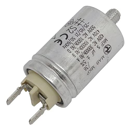 Condensador de arranque Lumonic Hydra MKP-500 5-A [incl. enchufe 6,3x0,8mm] | condensador de motor 5µF 470V 30x58mm I condensador con carcasa metálica