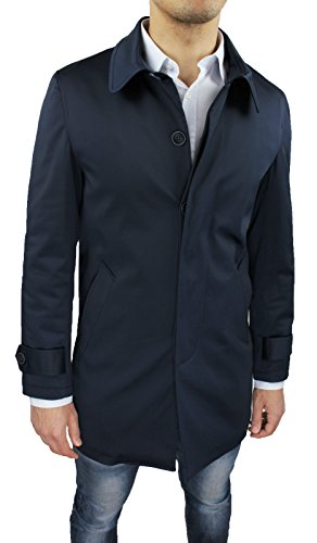 Cappotto Soprabito Uomo Blu Scuro Sartoriale Slim