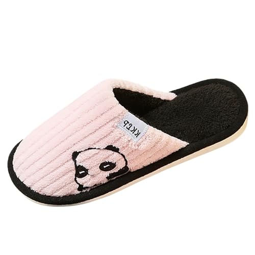 Pantuflas de fieltro mullidas para mujer, de invierno, de felpa, cálidas, cómodas, antideslizantes, unisex, forradas, suaves, zapatillas ortopédicas cerradas, Rosa., 38 EU