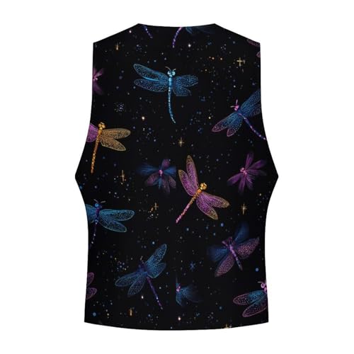 Dragonfly Galaxy Men's Suit Vest Slim Fit Business Dress Party Pattern Waistcoat Vest Top4